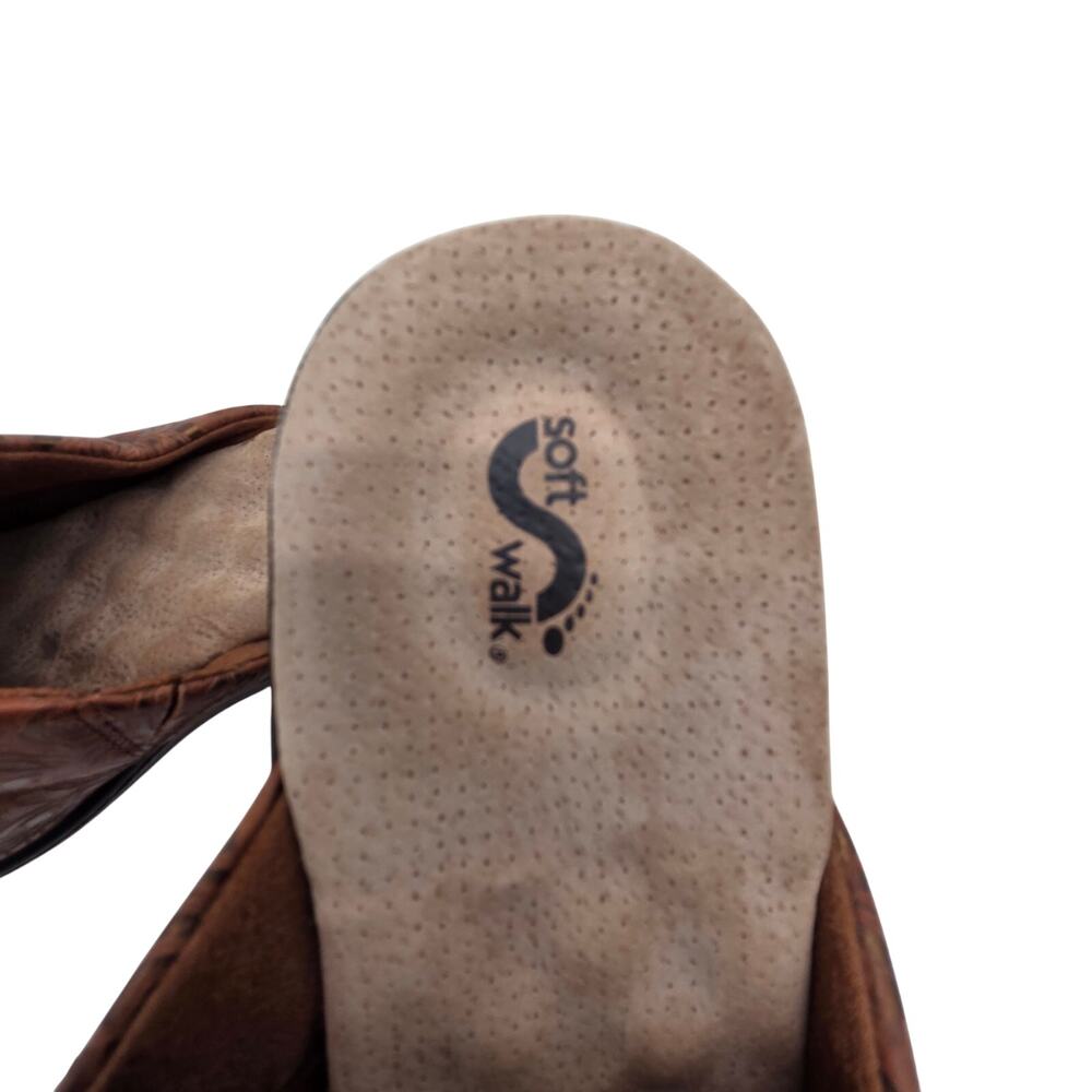 Soft Walk Slide In Leather Mules Clogs Size 8 - image 5